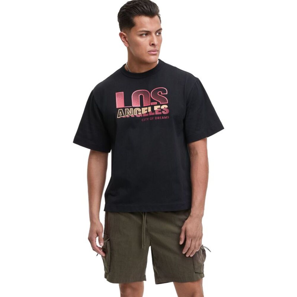 Mode Of One Mens Los Angeles Relaxed-Fit Graphic T-Shirt, NWT